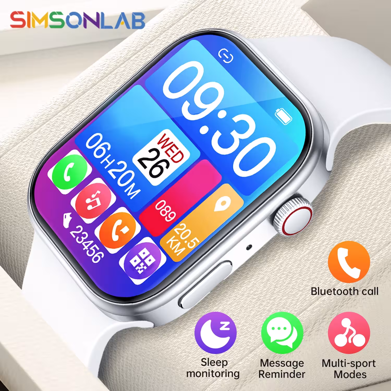 NOUVEAU Smartwatch 1.83 "L'affichage HD veille santé veille Bluetooth appelle pour les modes sportifs