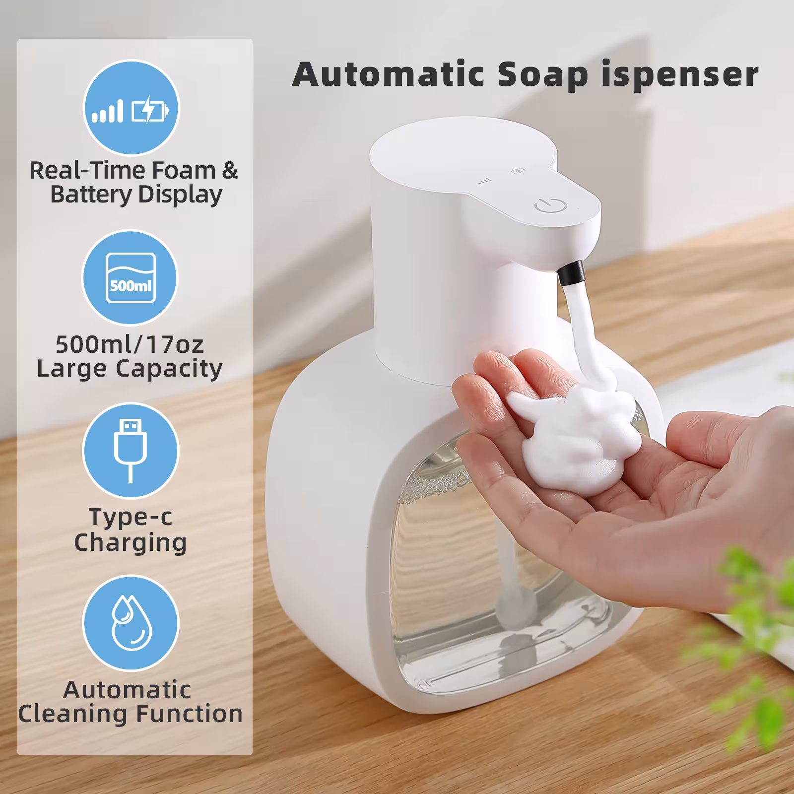 Automatic hand washing machine with sensor 500ml liquid capacity