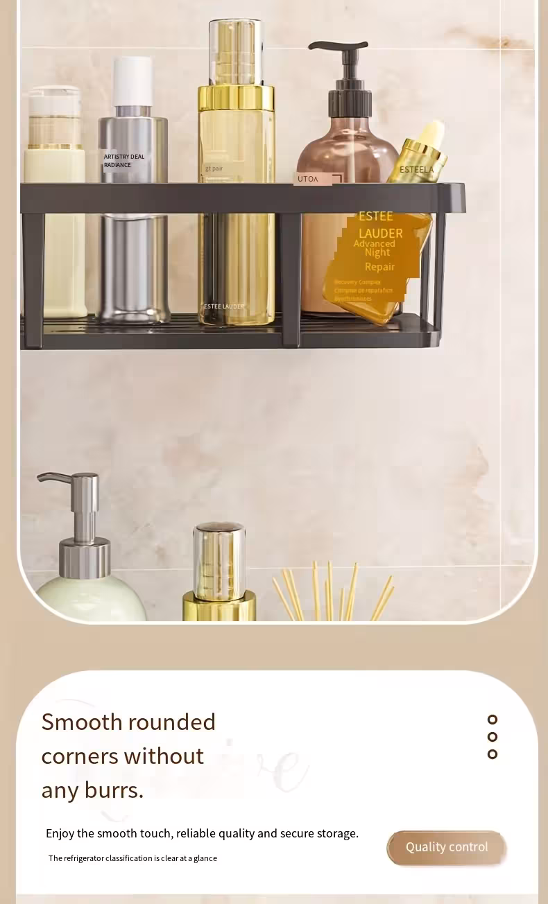 adhesive bathroom shelf no-drill