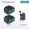 2x batteries 3.0Ah + 1 chargeur