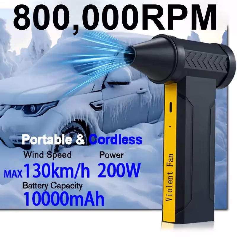 Motor eléctrico Brushless de 800000 RPM, batería de 10000mAh, soplador de aire de alta velocidad, potente ventilador turbo, recargable