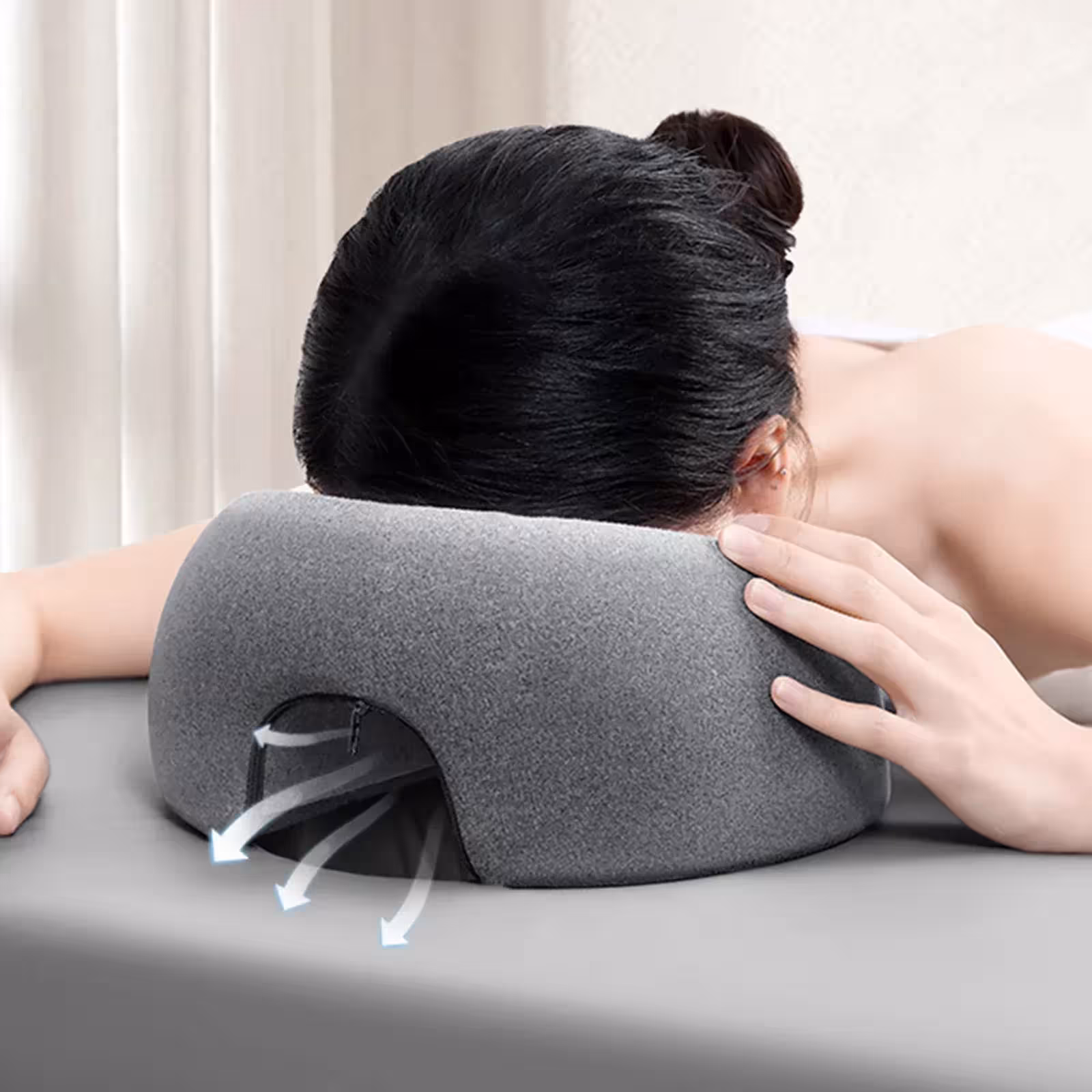 Cuscino facciale per sdraiarsi in memoria di ergonomia schiuma massaggio solone