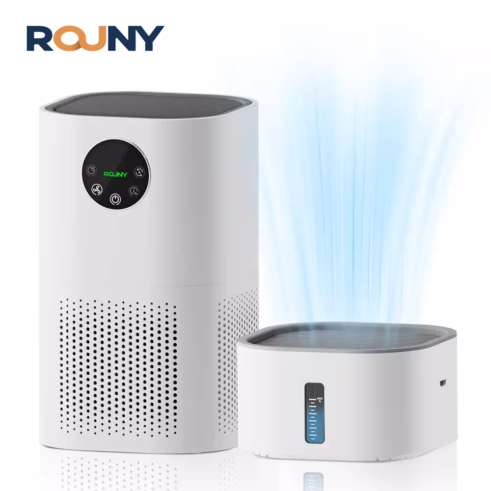 Purificador de aire 2 en 1 con humidificador y filtro HEPA H13 para alergias y mascotas.