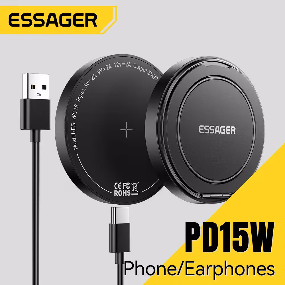 Chargeur sans fil magnétique Essager 15W pour charge rapide iPhone 15 14