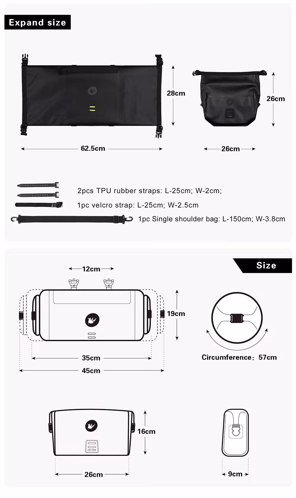 borsa per bici impermeabile
