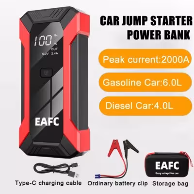 EAFC Power Bank 1000A 1200A 2000A Jump Starter Nešiojama Baterija Auto Starteris 12V