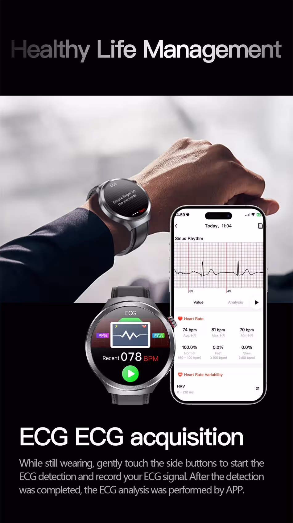 Montre intelligente avec verre saphir
