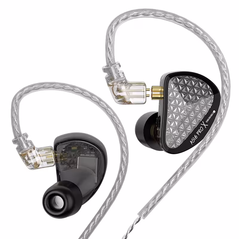 KZ AS16 PRO X 16BA In Ear ausų laidai aukštos kokybės HiFi monitorinės ausinės