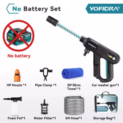 YODIDRA 220Bar Batería de lavado inalámbrico de alta presión 3 velocidad 21V