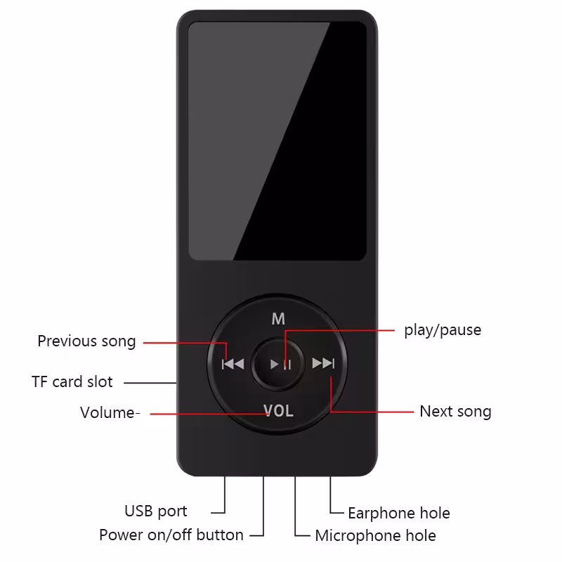 nešiojamas MP3 grotuvas LCD