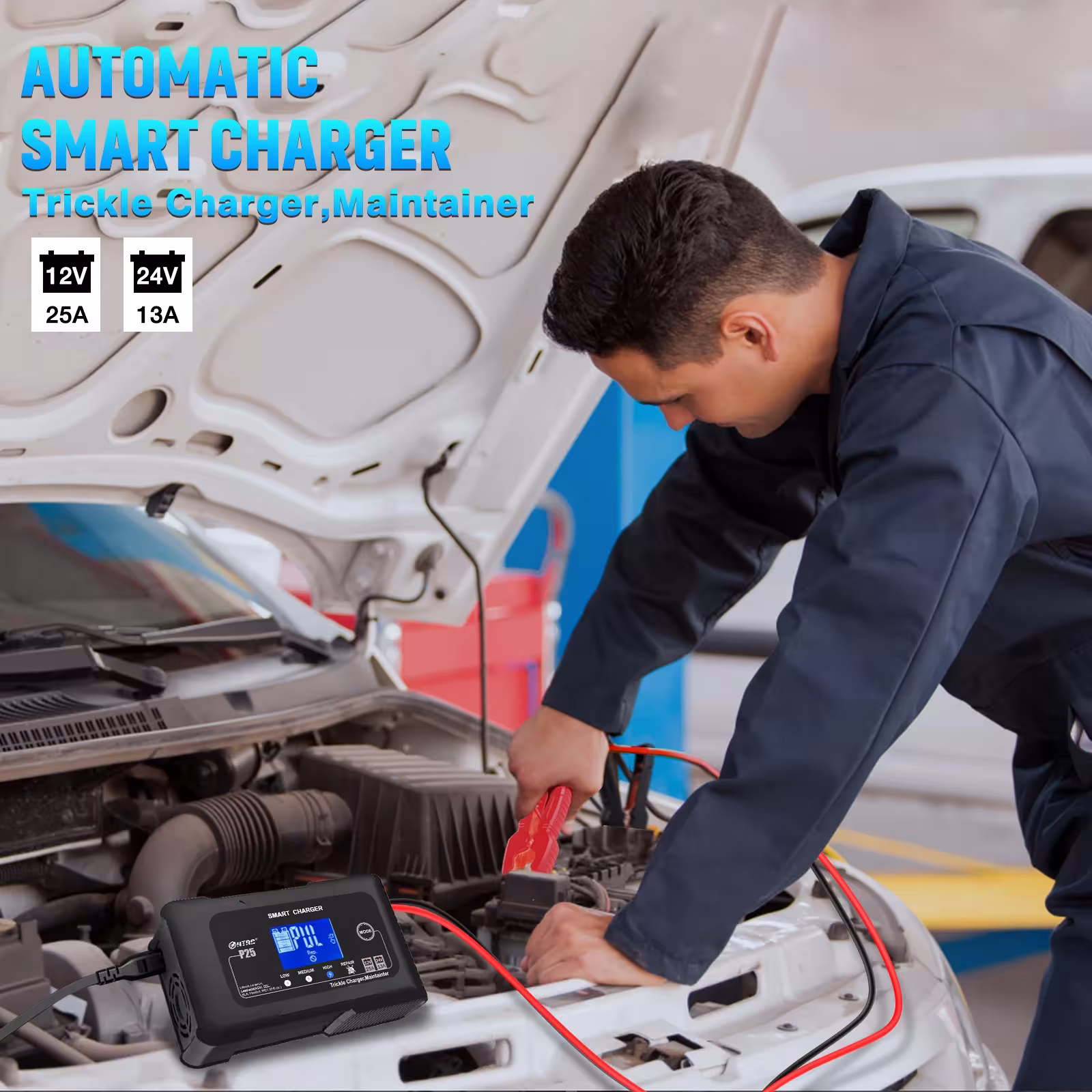 automobilio akumuliatoriaus įkroviklis