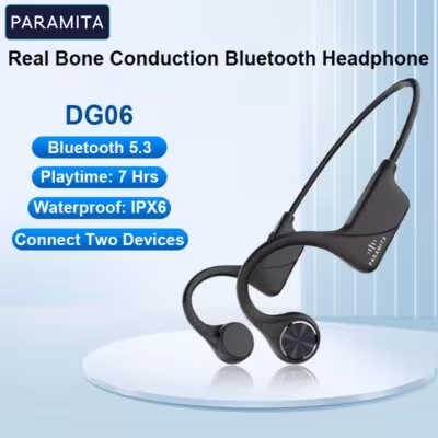PARAMITA Guida ossea Auricolare Bluetooth Auricolare sportivo impermeabile IPX6 con microfono