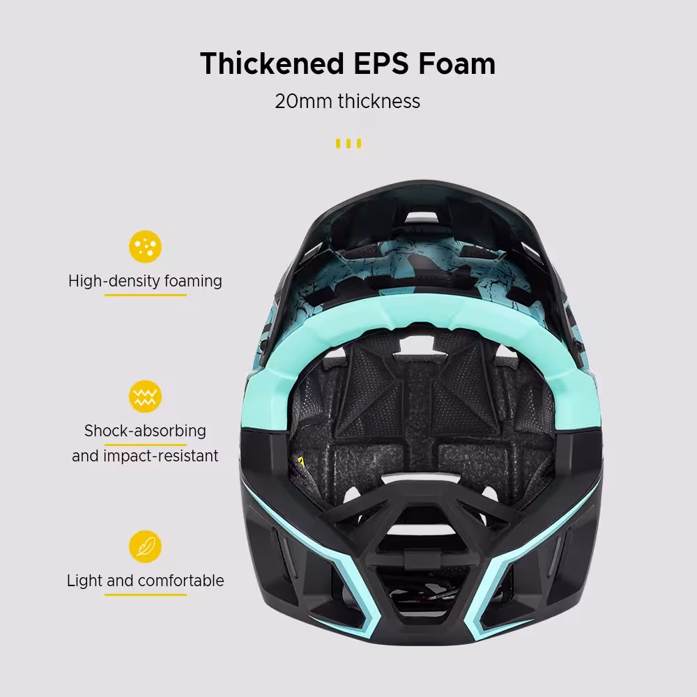 kask rowerowy z pełną twarzą