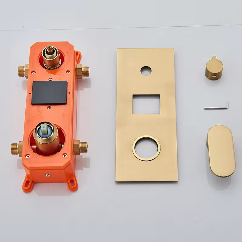 concealed shower system gold