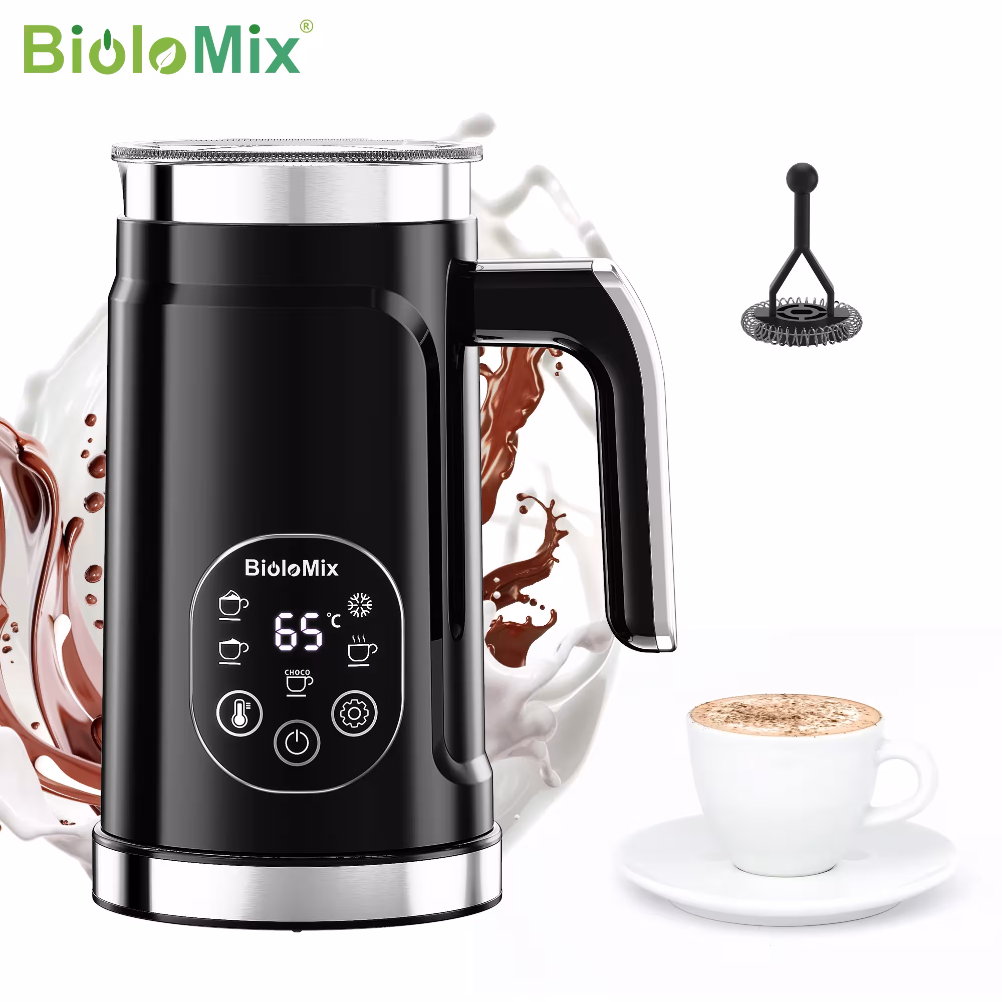 BioloMix Scaldalatte e montalatte 5-in-1 con display LED