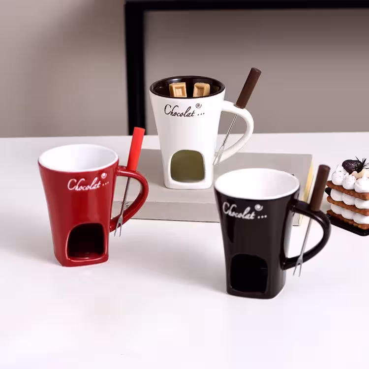 set di tazze per fonduta