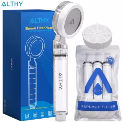 ALTHY aukšto slėgio SPA dušo galvutė su vandens filtru chlorinui mažinti