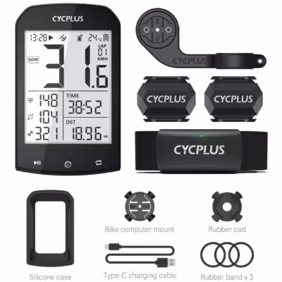 CYCPLUS Herzfrequenzsensor Brustgurt EIN + BLE GPS für Fahrrad
