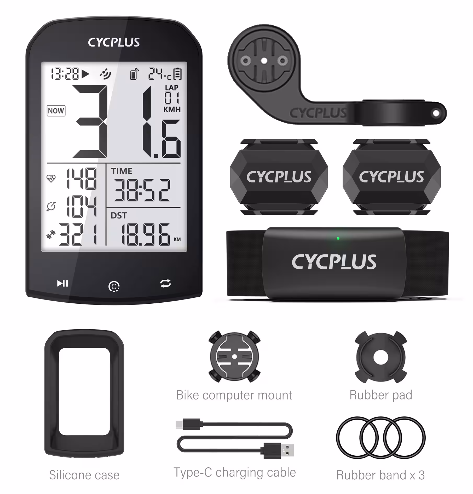 CYCPLUS heart rate sensor chest strap ANT+ BLE GPS for bicycle