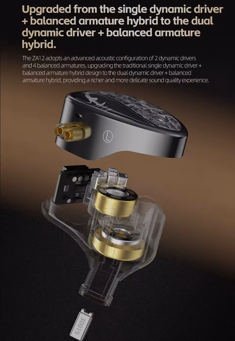 auricolare ibrido con combinazione a 4 fasi