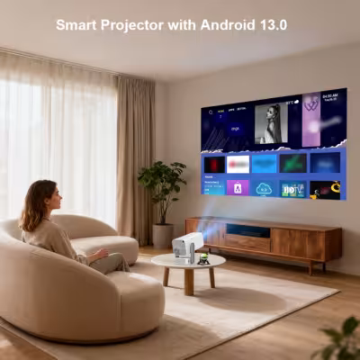 Thunderal TD80 Pro HD mini projector 1080P 4K WiFi Android carry