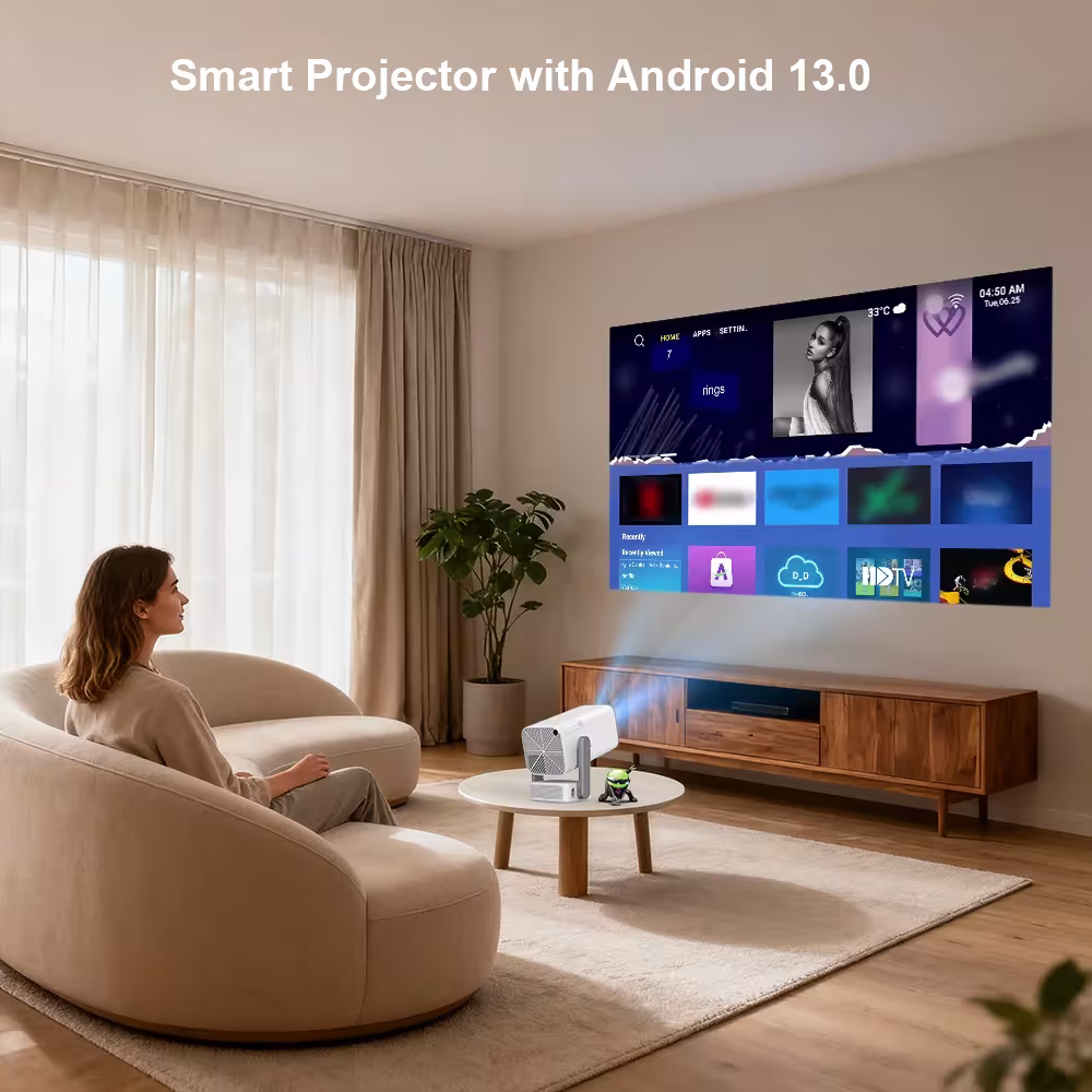 Thunderal TD80 Pro HD mini projector 1080P 4K WiFi Android carry