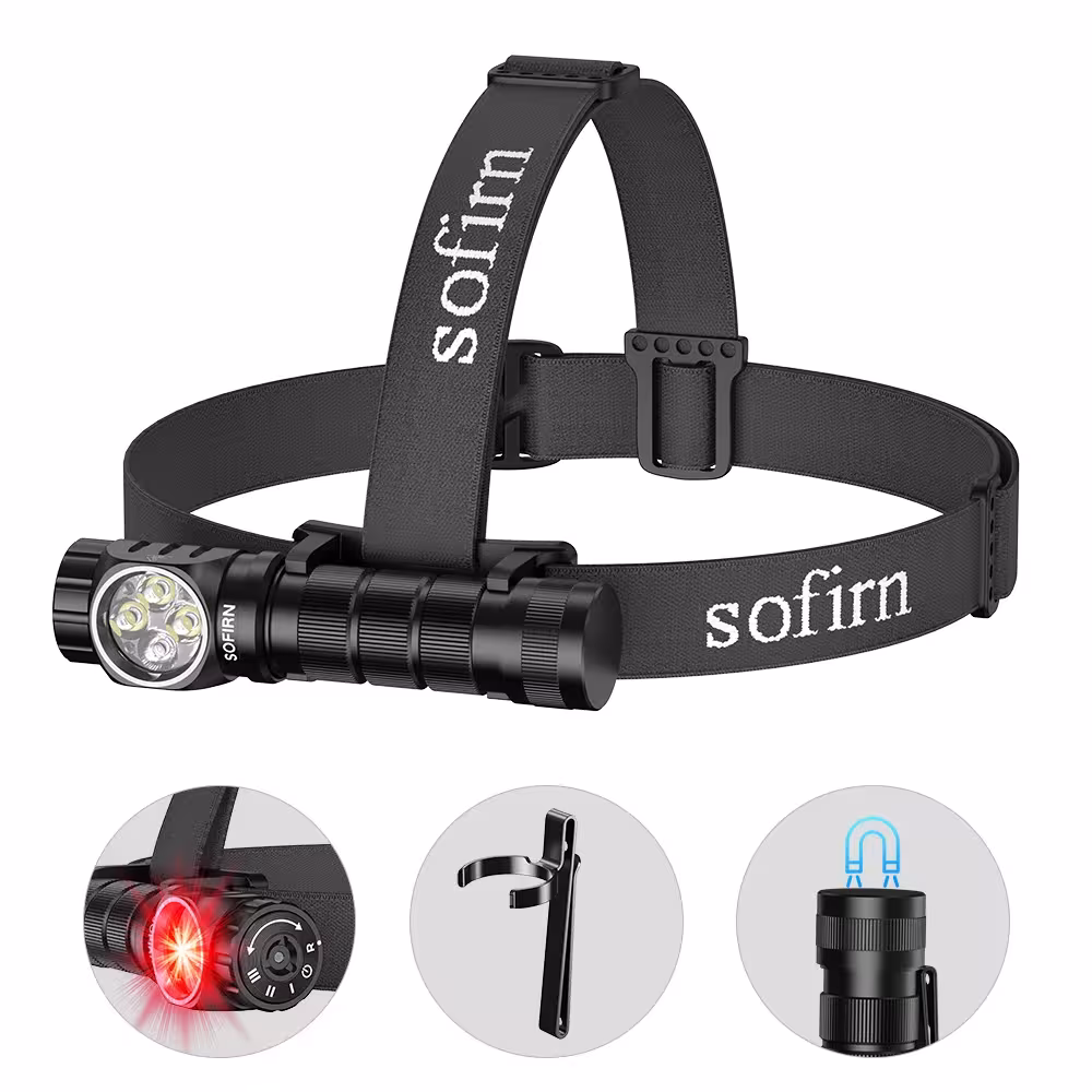 SOFIRN HS43 Headamp 3200 Lampe de poche LED Rouge Fluent USB-C