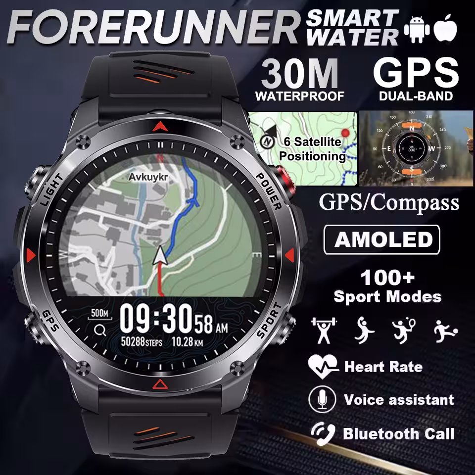 Précurseur 570 GPS Smart Clock Affichage AMOLED étanche 3ATM