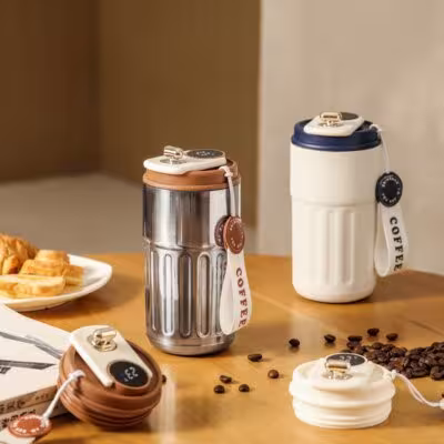 Borraccia termica da 450ml con display intelligente della temperatura, tazza sottovuoto in acciaio inossidabile 316
