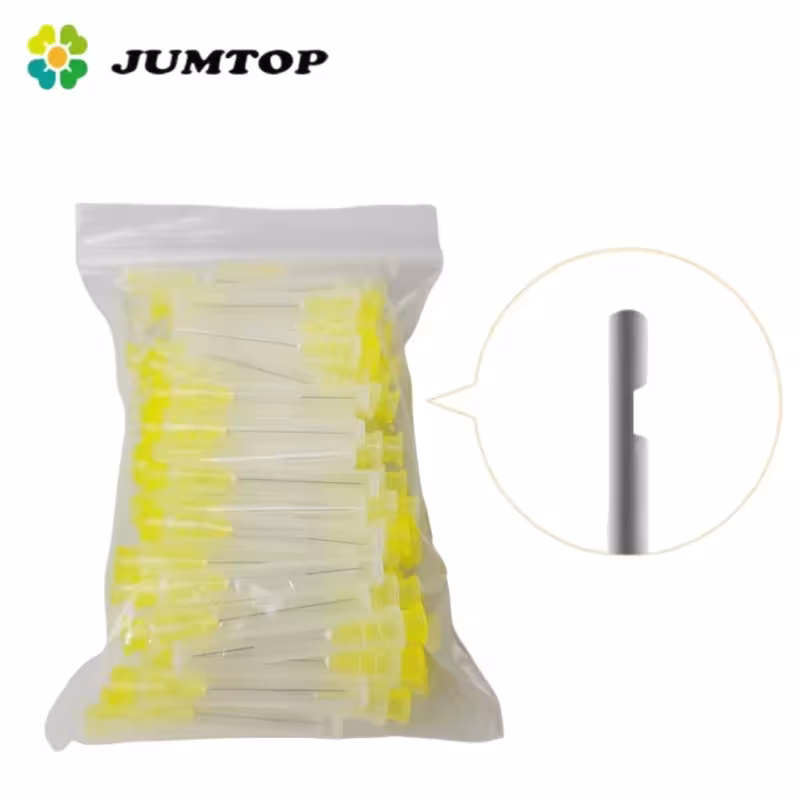 JUMTOP 100 pcs Aiguilles d'irrigation endodontique dentaire 30GA avec trou latéral pour le lavage des canaux radiculaires