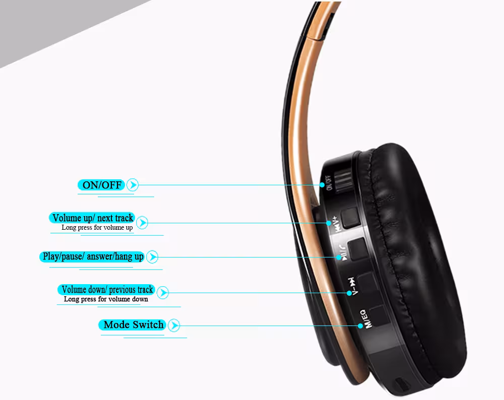 Bluetooth cuffie stereo