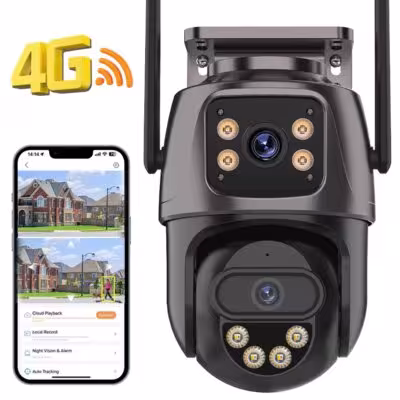 WONSDAR campo 4G SIM scheda IP-camera con due schermi e funzione di monitoraggio automatico