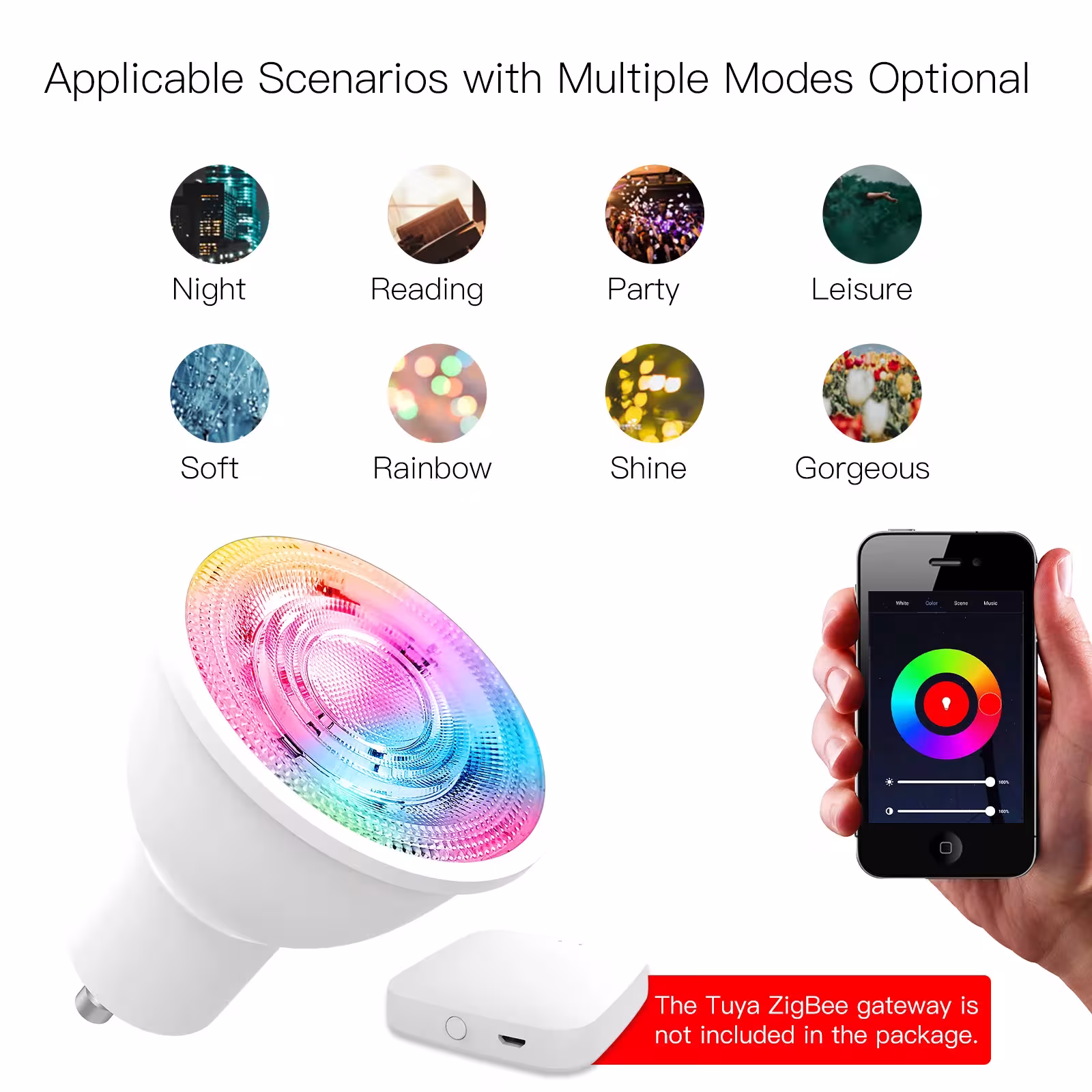 Tuya ZigBee GU10 Smart LED lempos