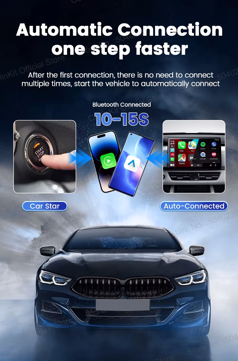 bevielė CarPlay dėžutė automobilyje