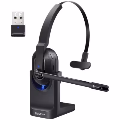 EKSA H5 Wireless Bluetooth ausai su triukšmo atmetimo mikrofonu ir įkrovimo baze USB