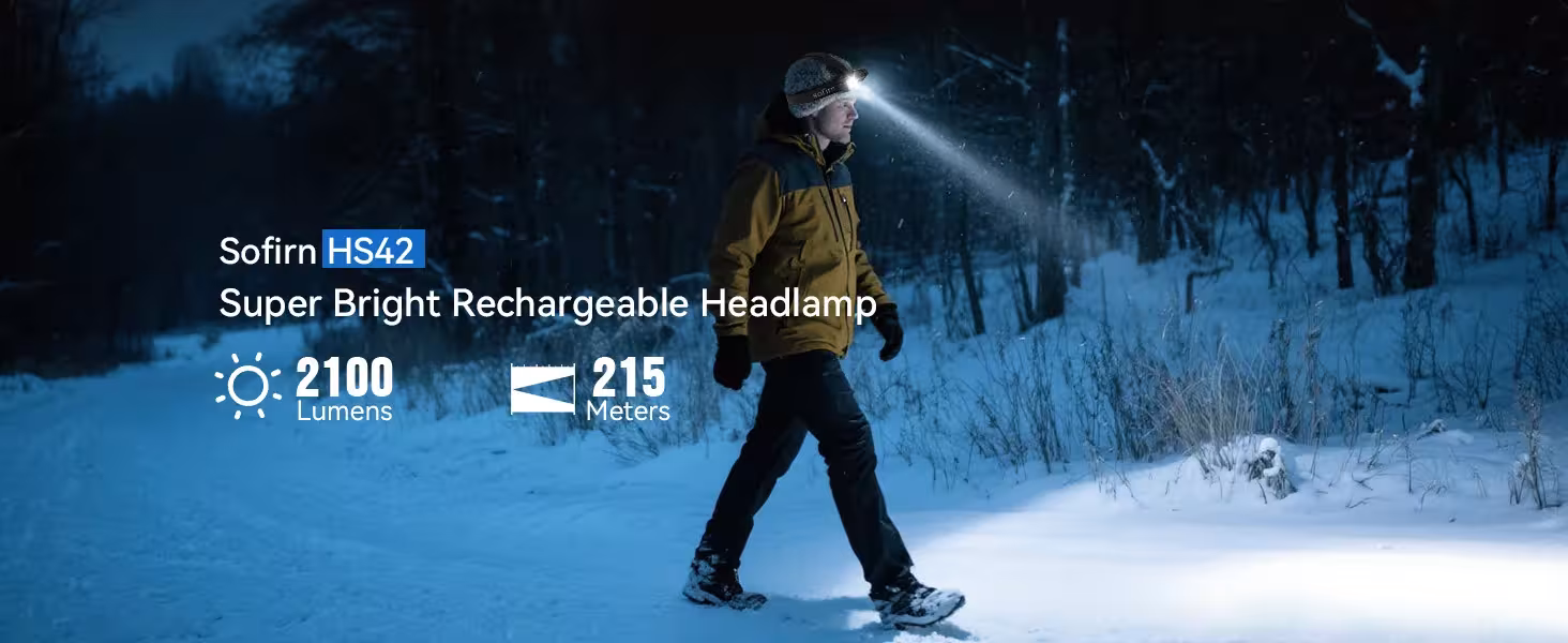 Lampe frontale rechargeable USB C