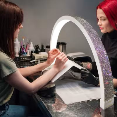 Fusitu 45W LED Nail Lamp White Diamond Half Moon Light Beauty Salon