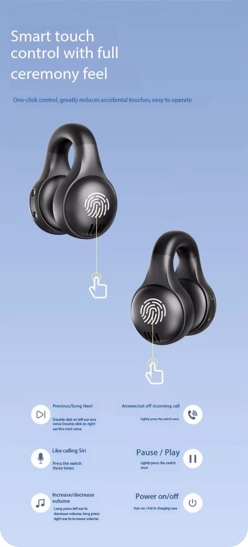 belaidžiai Bluetooth ausų klipai