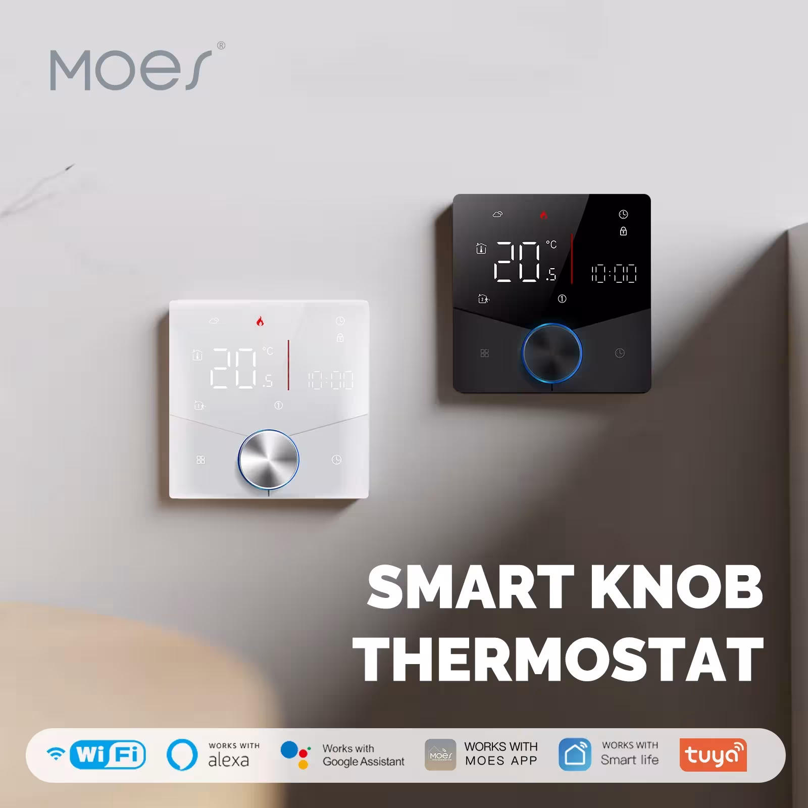MOES WiFi smart heating thermostat LCD screen and touch screen