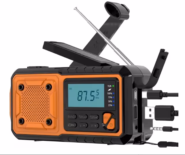 solar-powered radio flashlight