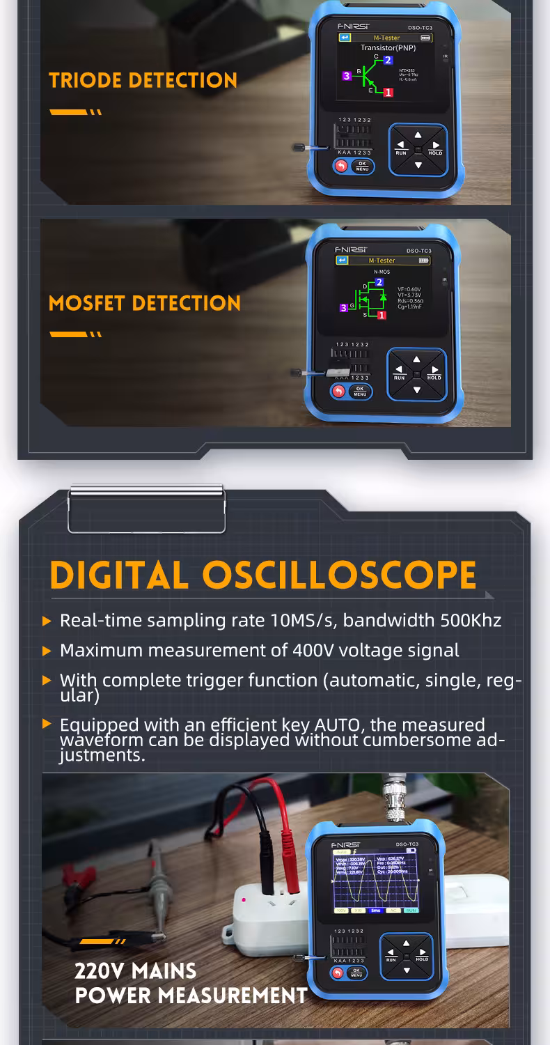 jauge de test d'oscilloscope numérique