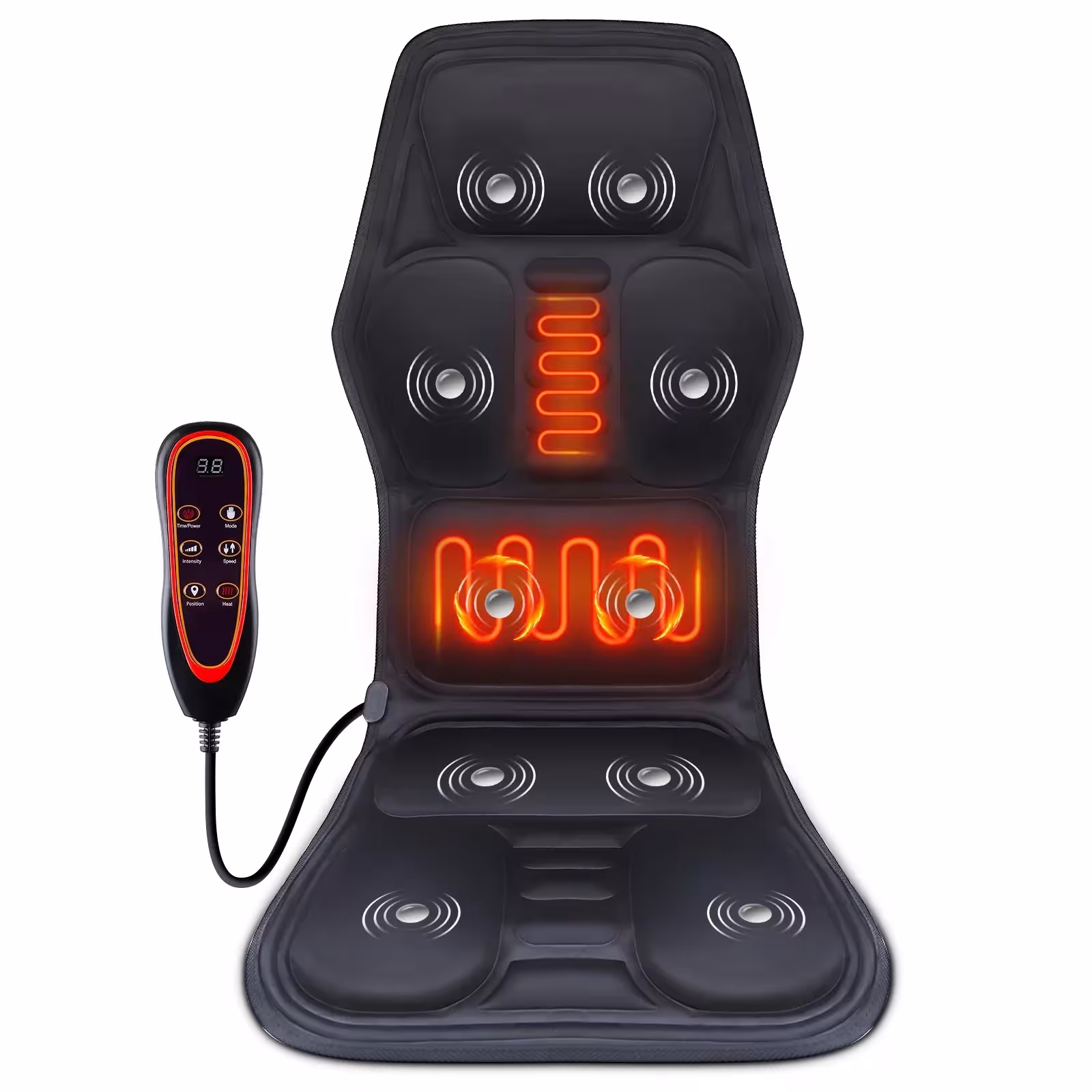 Electric back massage pillow with infrared heating function for the whole body