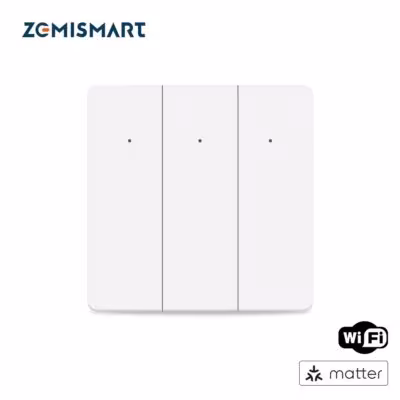 Interruttore luce a parete Zemismart Matter WiFi 1 2 3 poli tasti intelligenti EU