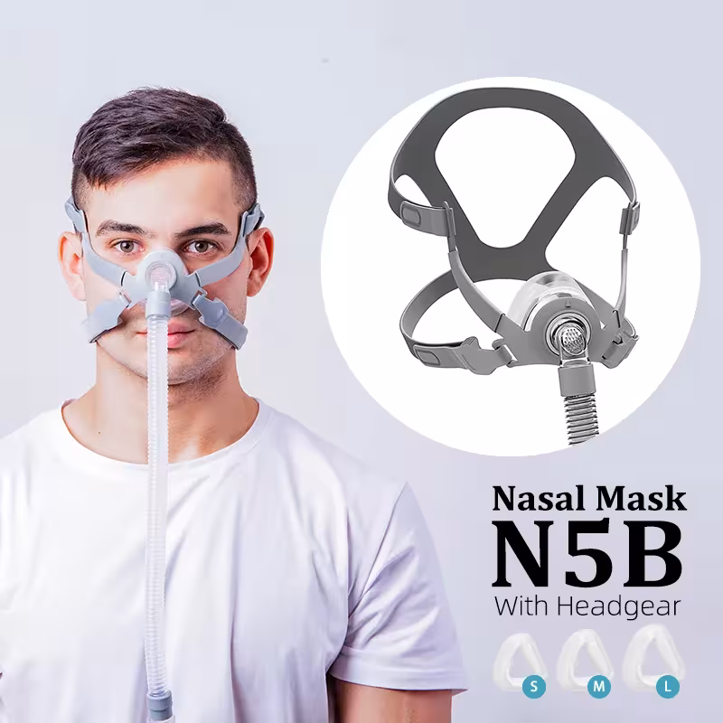 BMC N5B CPAP nosies kaukė su dirželiu miegui nuo apnėjos
