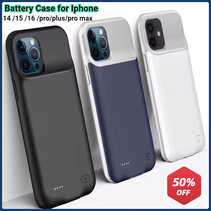 10000mAh Battery Case for iPhone 14 15 16 Pro Plus ProMax Power Bank