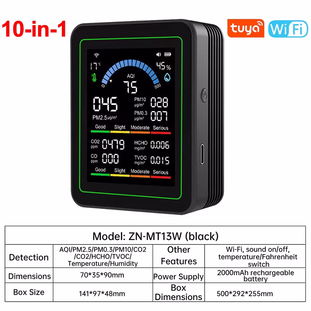 medidor de calidad del aire WiFi