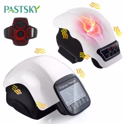 Massaggiatore per ginocchio riscaldante wireless con funzione di massaggio a vibrazione e fisioterapia a infrarossi