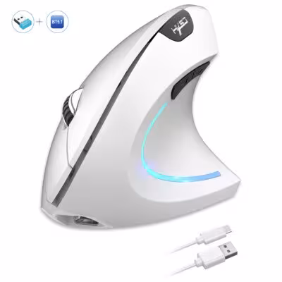 Souris verticale ergonomique HXSJ double mode 2400DPI Type-C sans fil 600mAh 2025