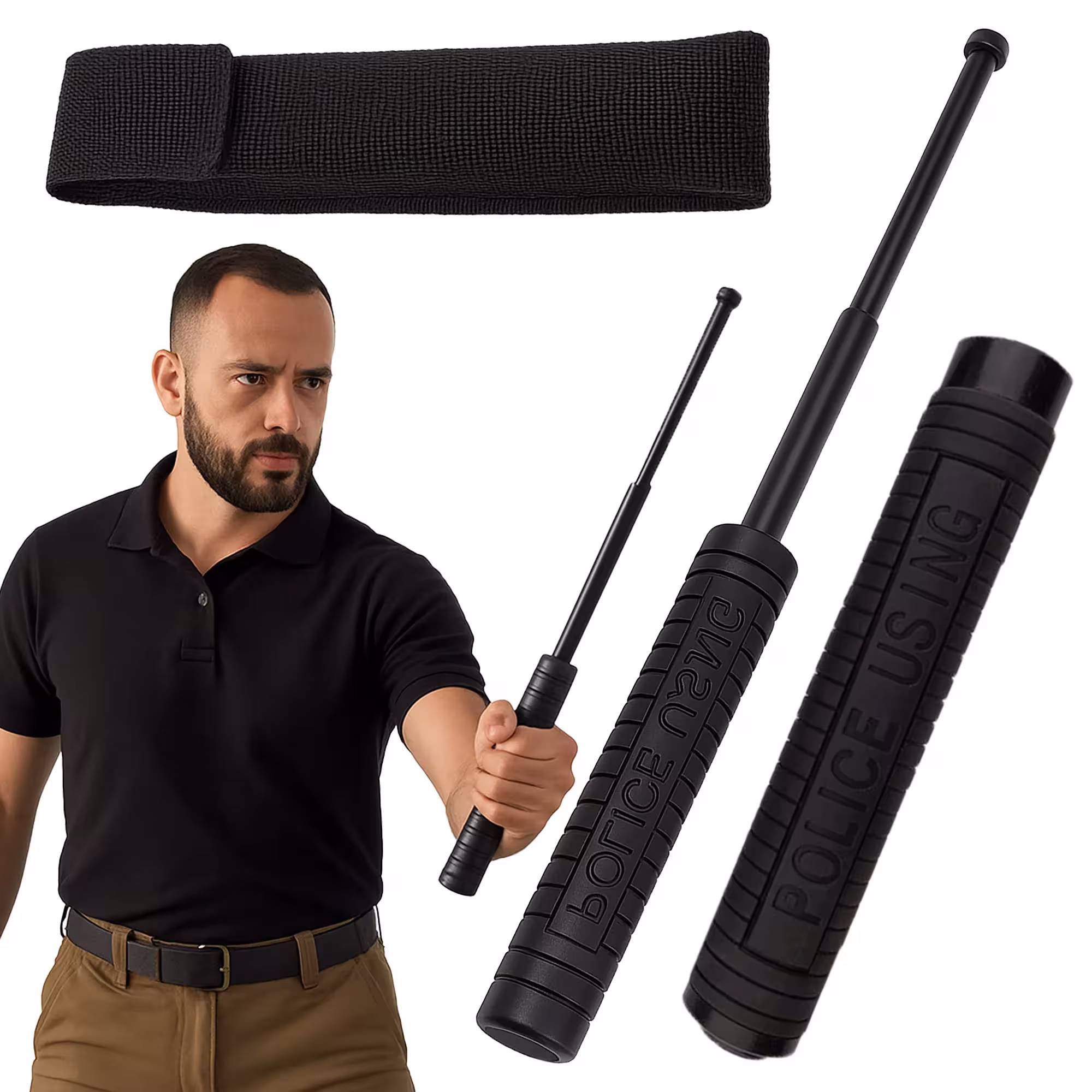 Asta telescopica professionale 49,5 cm in acciaio temprato con vassoio
