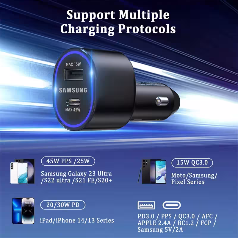 Caricabatterie per auto Samsung 45W